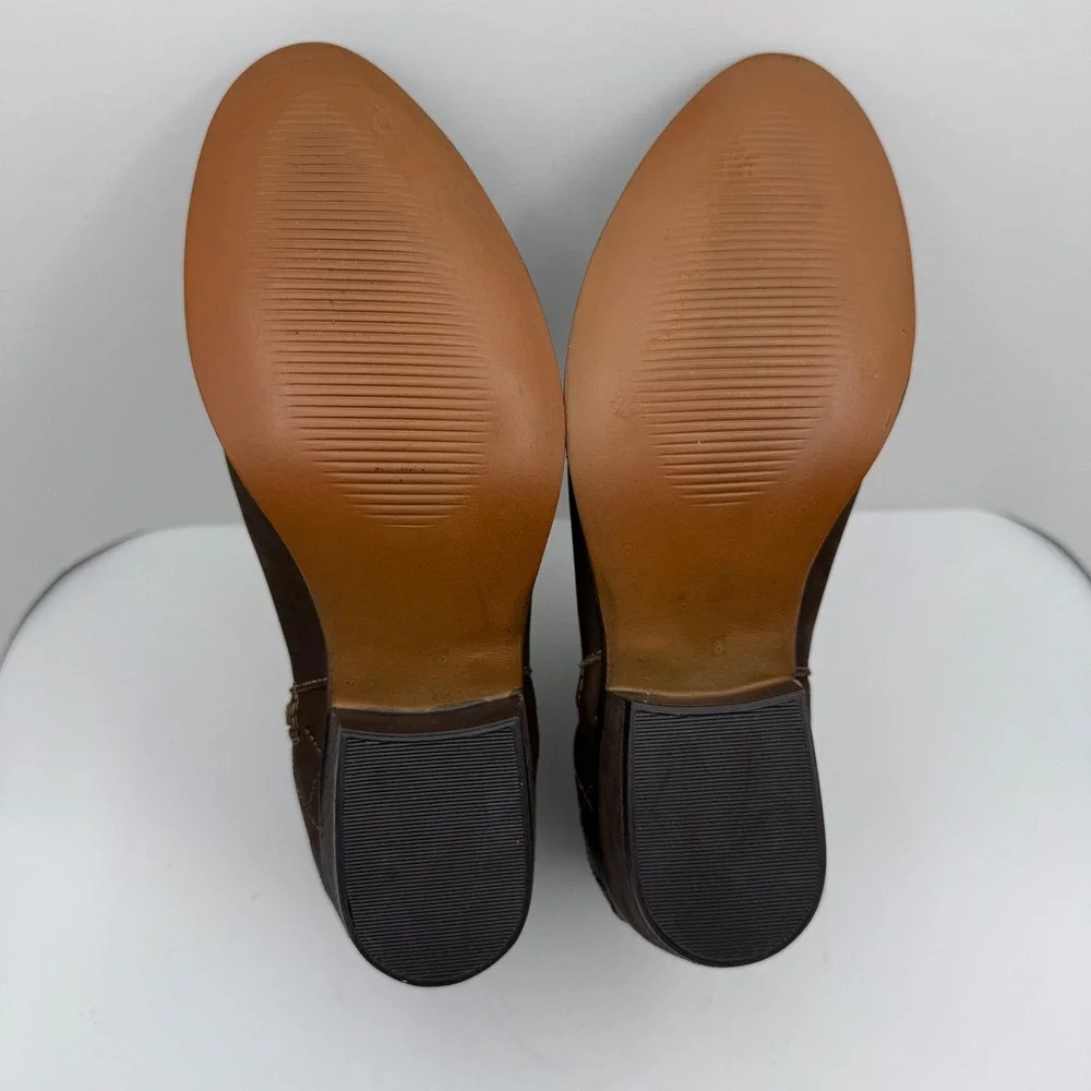 Steve Madden Brown Suede Quilted Zip Ankle Boots Women's Size 8 Casual Low‎ Heel